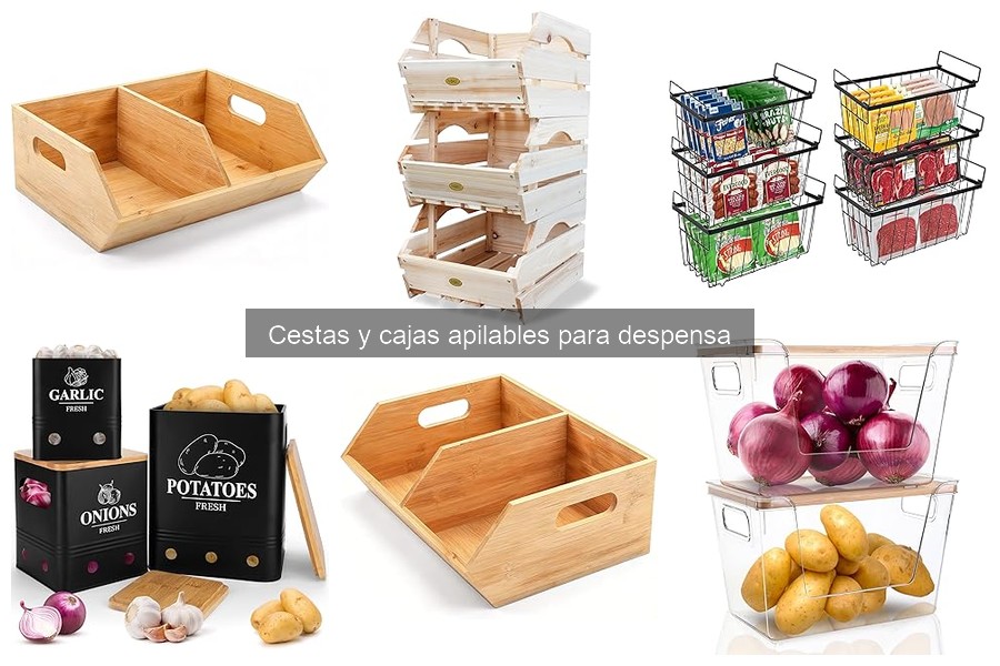 Alternativas a cestas y cajas apilables en la despensa