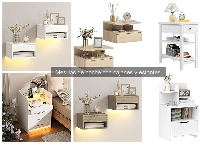 Alternativas DIY a Mesillas de Noche con Cajones y Estantes