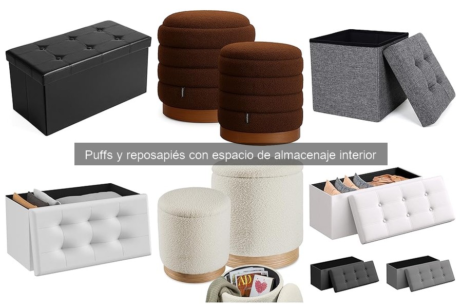 Cómo usar y mantener puffs y reposapiés con almacenaje