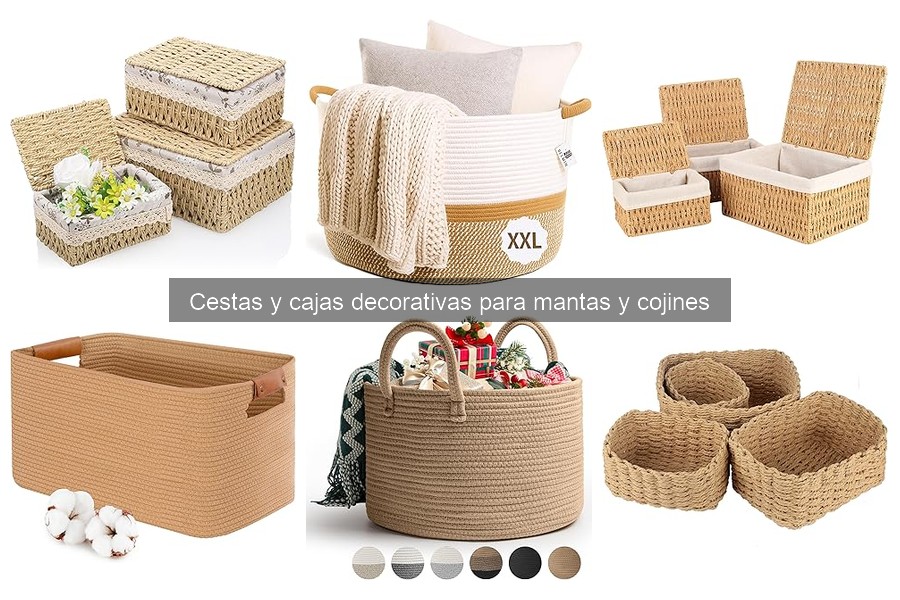 Comparativa de cestas y cajas decorativas para mantas y cojines