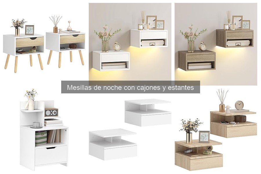 Comparativa de materiales en mesillas de noche con cajones