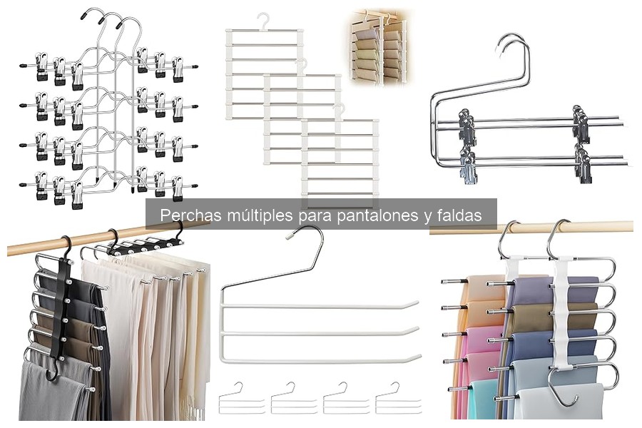 Comparativa de perchas múltiples para pantalones y faldas