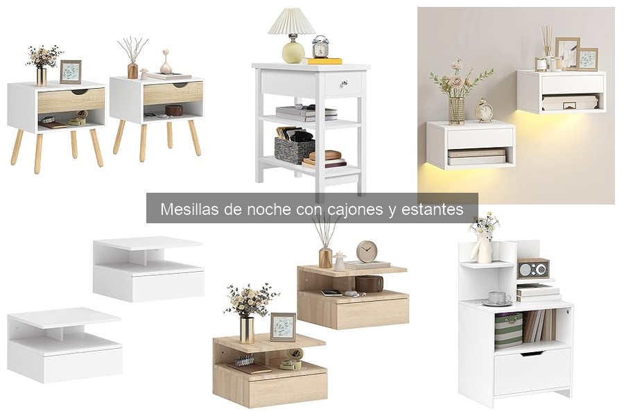 Dónde comprar mesillas de noche con cajones y estantes baratas