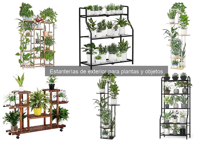 Estilos de estanterías de exterior para decorar terrazas