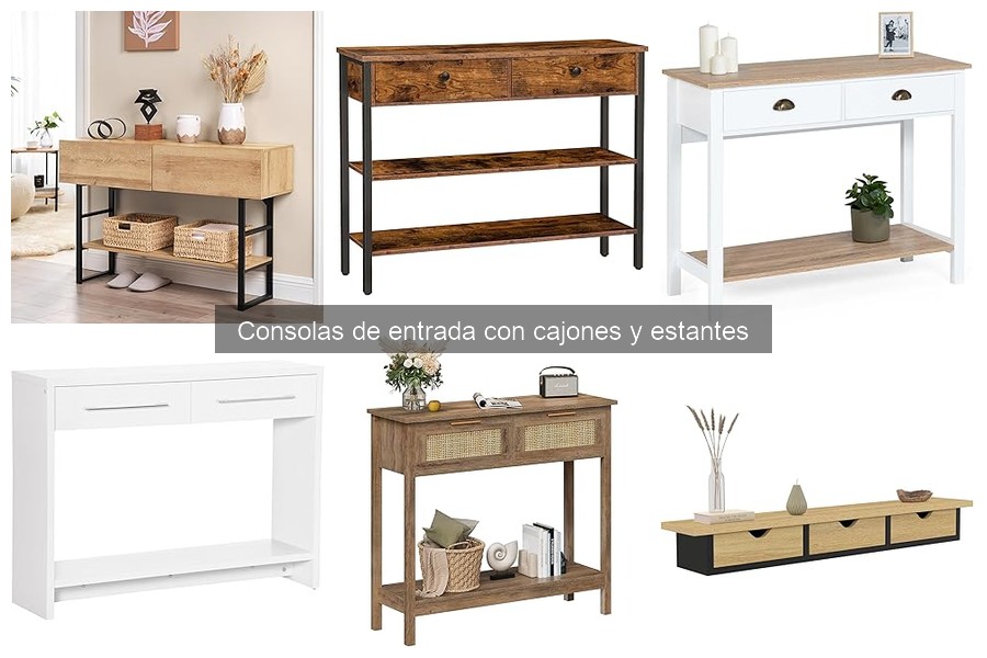 Guía para instalar consolas de entrada con cajones y estantes