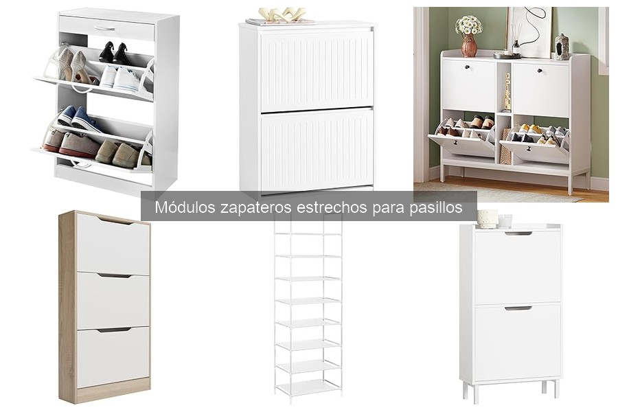 Ideas de decoración con módulos zapateros estrechos para pasillos
