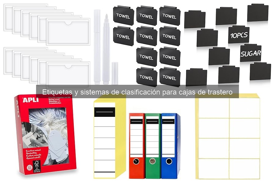 Información clave para etiquetas de cajas de trastero
