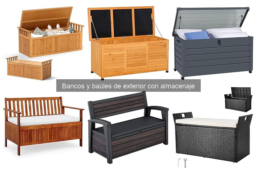 Mejores bancos y baúles de exterior para jardines pequeños