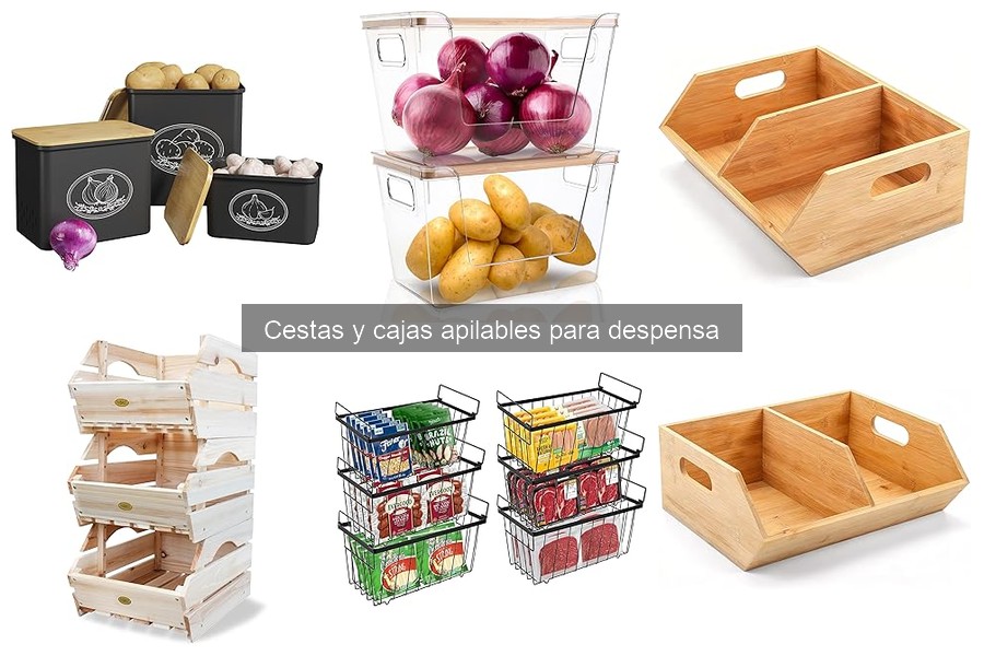 Mejores Cestas y Cajas Apilables para Despensas Pequeñas