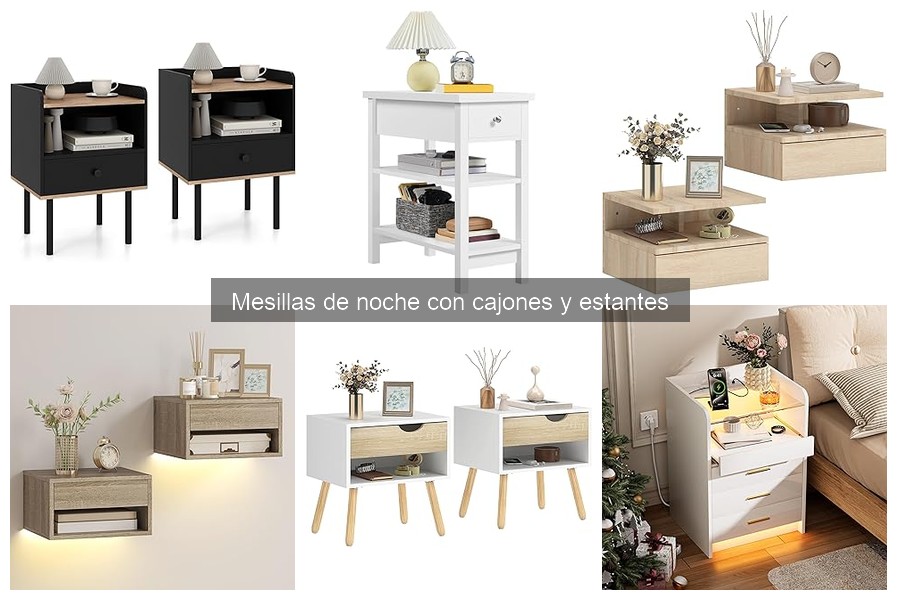Mejores marcas de mesillas de noche con cajones y estantes