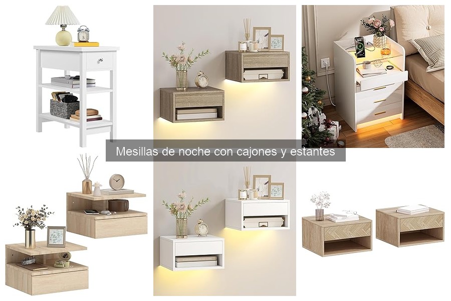 Mesillas de noche con cajones y estantes: características y funciones