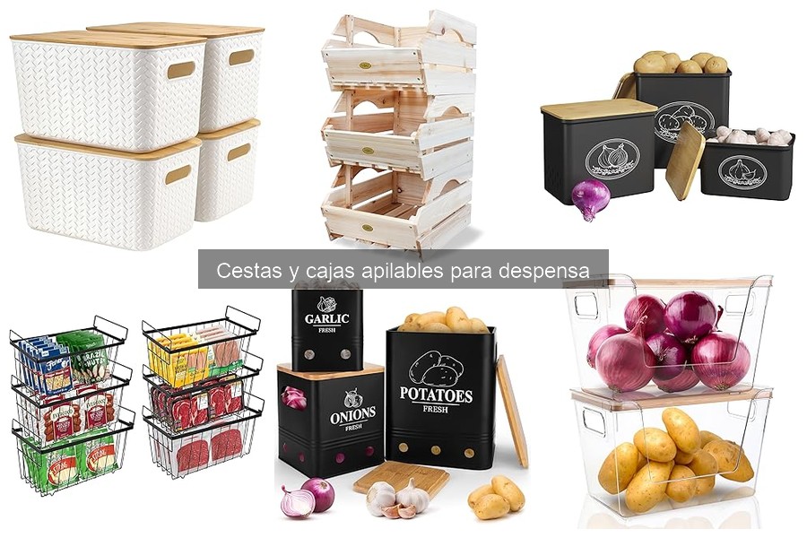 Organiza tu despensa con cestas y cajas apilables