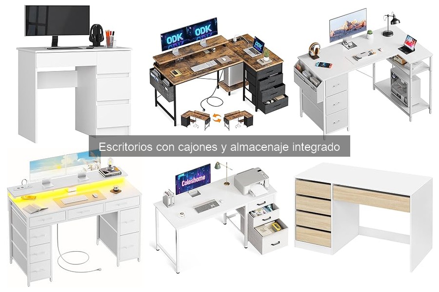 Organiza tu escritorio con almacenamiento integrado fácilmente