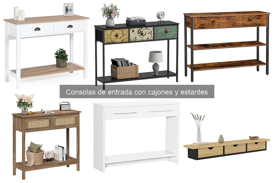 ¿Qué son las consolas de entrada con cajones y estantes?