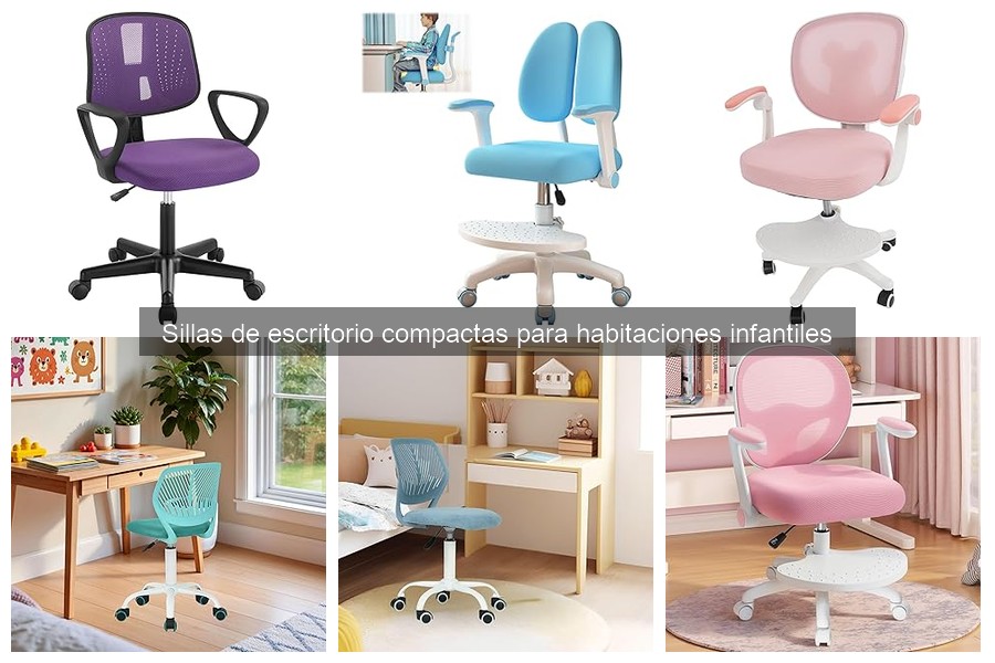 Sillas de escritorio compactas con almacenamiento para niños