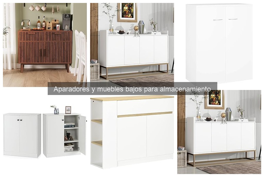 Tipos de aparadores y muebles bajos para almacenamiento