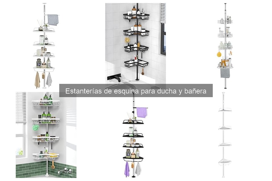 Tipos de estanterías de esquina para ducha y bañera