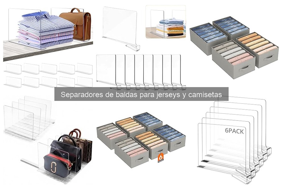 Tipos de separadores de baldas para jerseys y camisetas